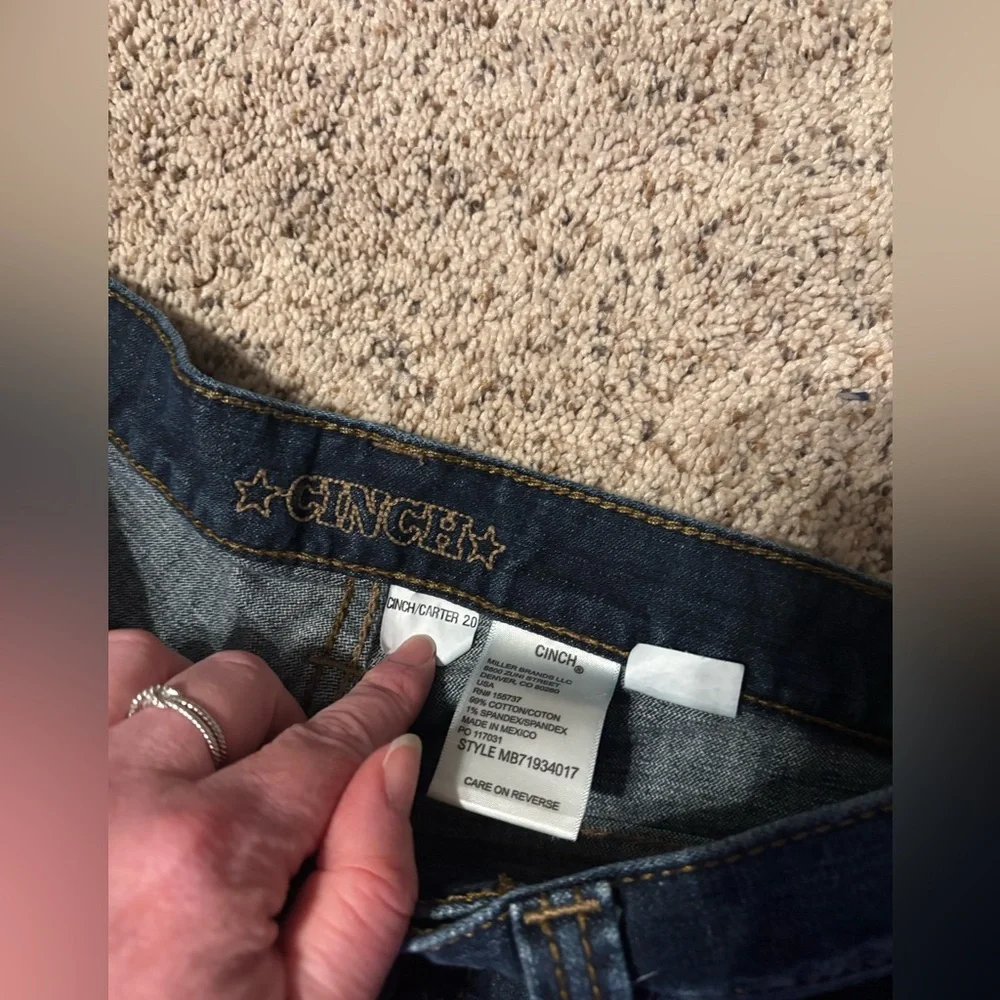 Western worn Cinch Indigo Denim Jeans - Picture 4 of 8